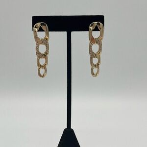 BaubleBar Michel Pavé Chain Link Drop Earrings Gold ToneGold Chain Link Earrings